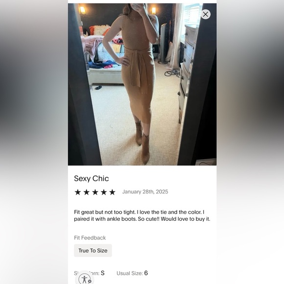 TOCCIN x RTR Chic Tan Midi Dress with Tie-Front - Picture 8 of 16